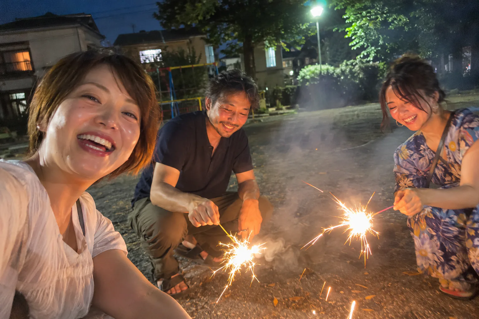 夏の手持ち花火を撮る