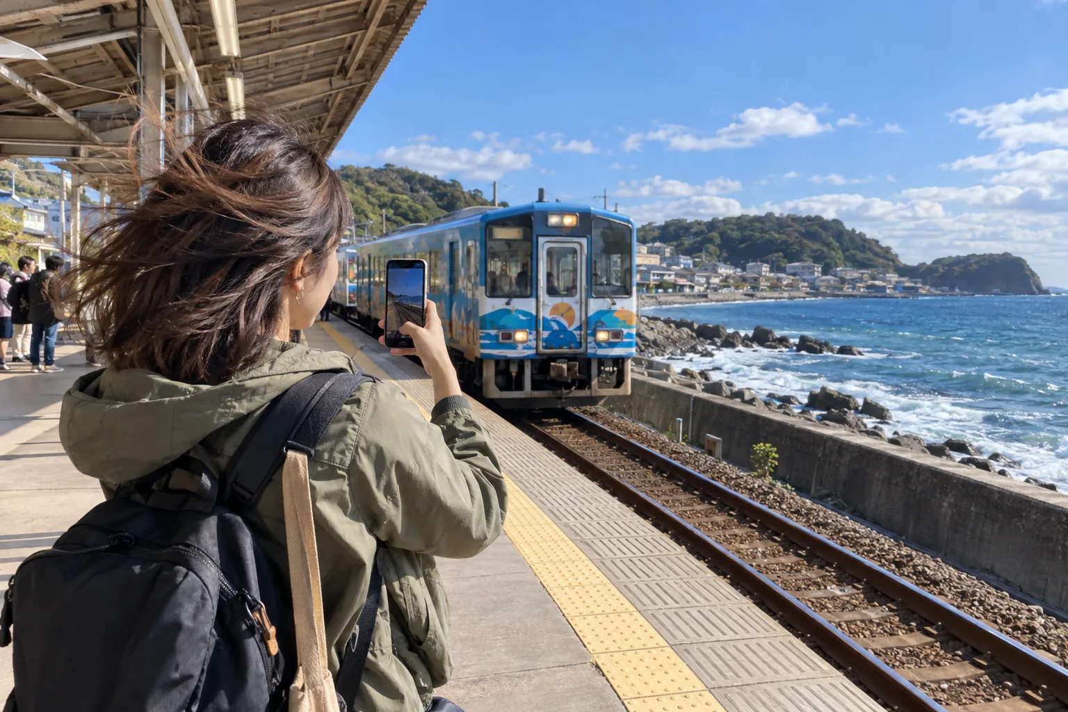 旅先の列車を撮る